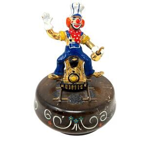 Judi Originals of California Gold Plated Musical Hobo Clown Working on Railroad
